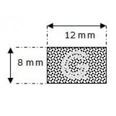 Rechthoekig mosrubber snoer | 8 x 12 mm | rol 50 meter